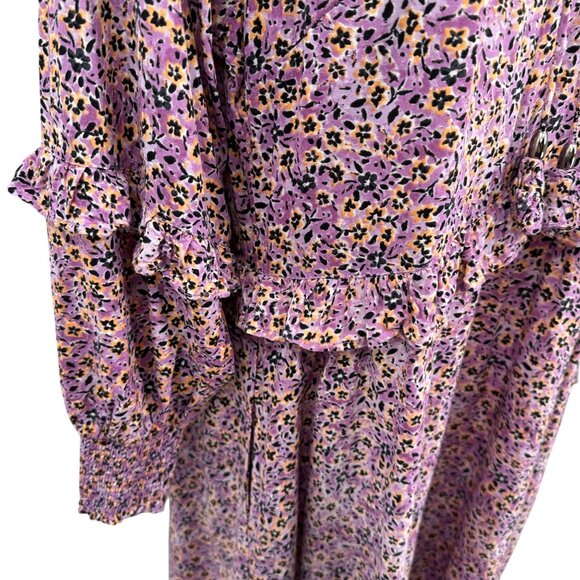 Vintage Thought Womens Prairie Ruffle Balloon Sleeve Pockets Maxi Dress Size 8 - Picture 6 of 15